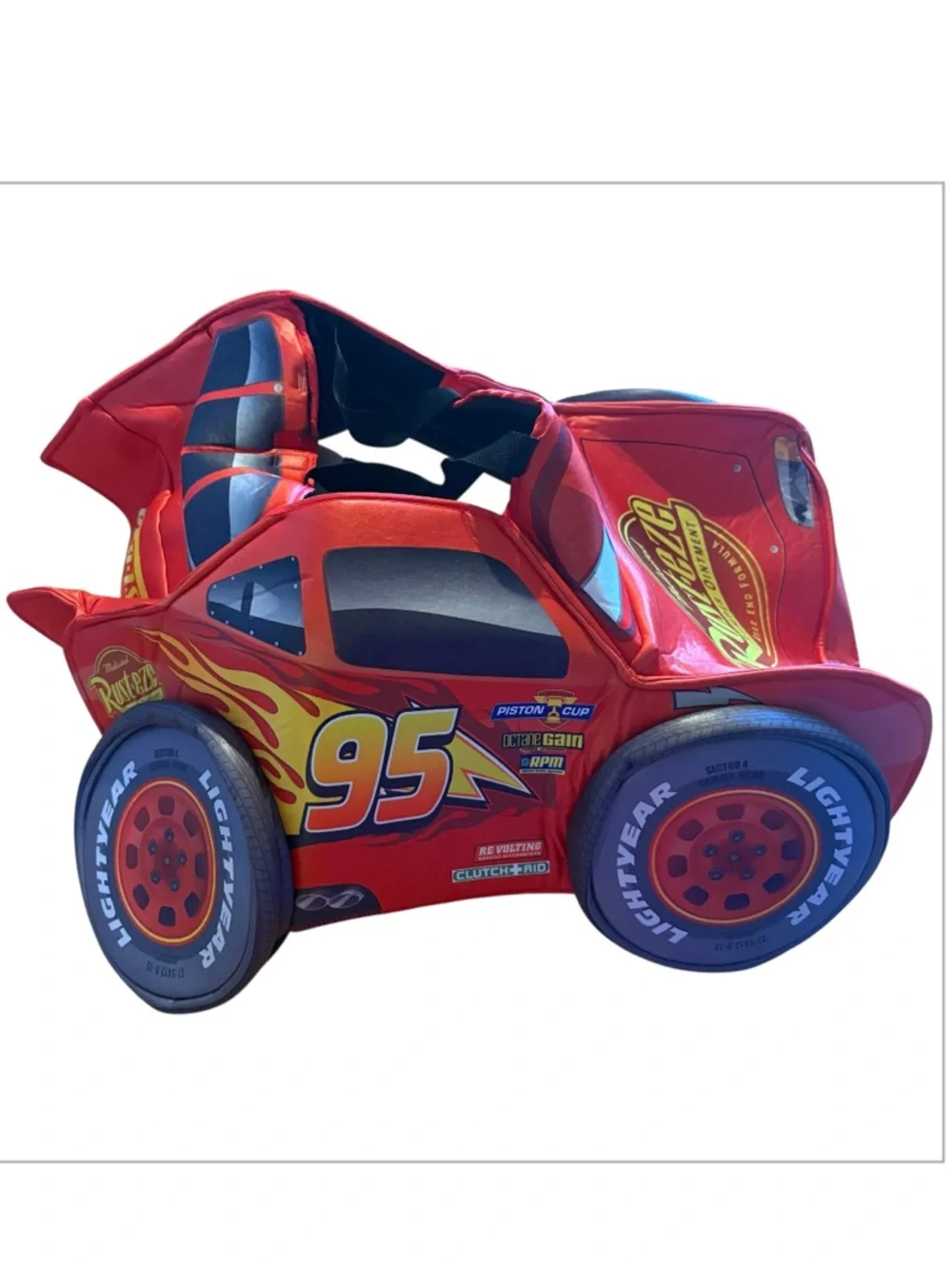 Disney Lightning McQueen Red and Yellow Plush Ride-On Costume Halloween 3D - Picture 1 of 4